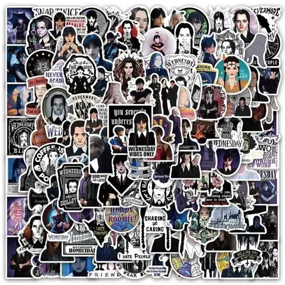 Wednesday Addams Assorted Stickers - Picture 2 of 10
